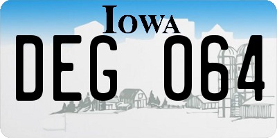 IA license plate DEG064