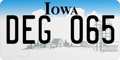 IA license plate DEG065