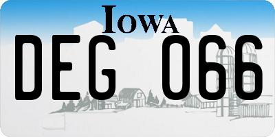 IA license plate DEG066