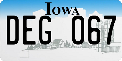 IA license plate DEG067