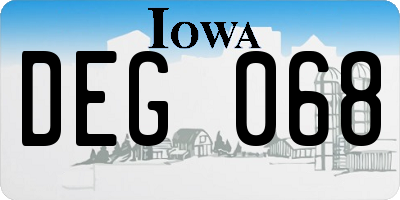 IA license plate DEG068