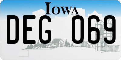 IA license plate DEG069
