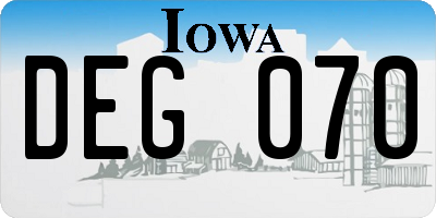 IA license plate DEG070
