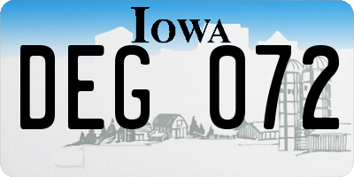 IA license plate DEG072