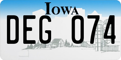IA license plate DEG074