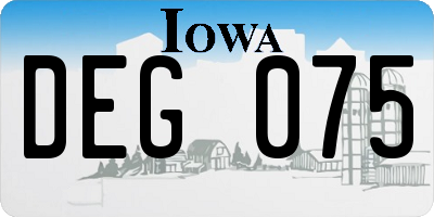 IA license plate DEG075