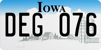 IA license plate DEG076