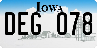 IA license plate DEG078