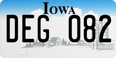 IA license plate DEG082