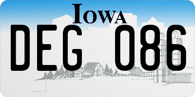IA license plate DEG086
