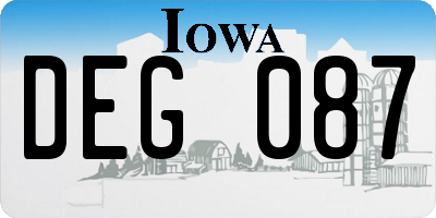 IA license plate DEG087