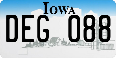 IA license plate DEG088
