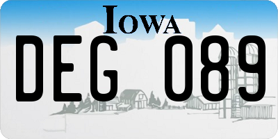 IA license plate DEG089