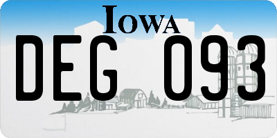 IA license plate DEG093