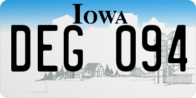 IA license plate DEG094