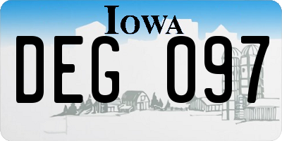 IA license plate DEG097