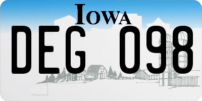 IA license plate DEG098