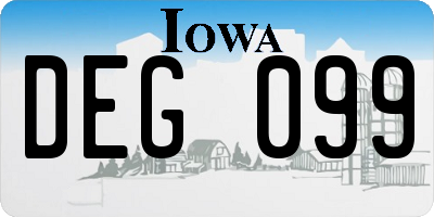 IA license plate DEG099