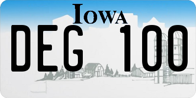 IA license plate DEG100