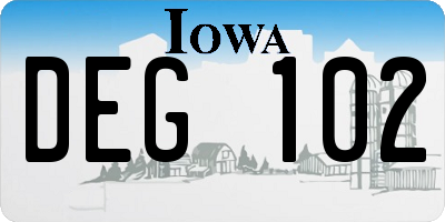 IA license plate DEG102