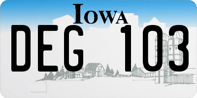 IA license plate DEG103