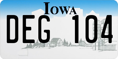 IA license plate DEG104