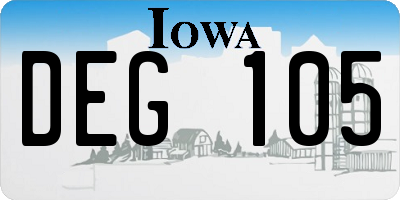 IA license plate DEG105