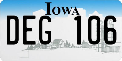 IA license plate DEG106