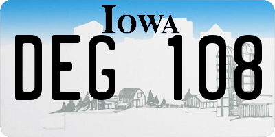 IA license plate DEG108