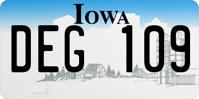 IA license plate DEG109