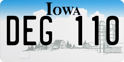 IA license plate DEG110
