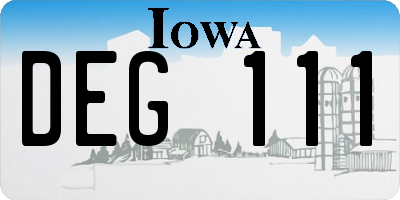 IA license plate DEG111