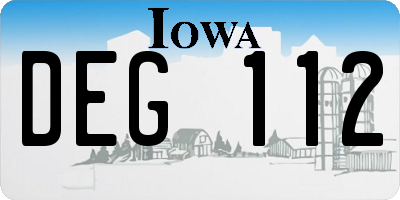 IA license plate DEG112