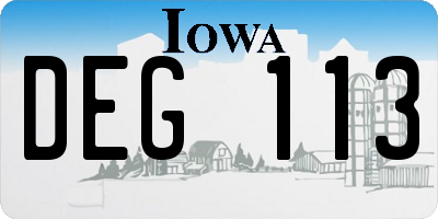IA license plate DEG113