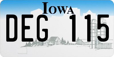IA license plate DEG115