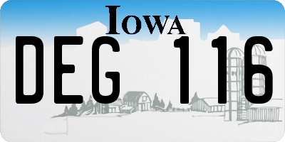 IA license plate DEG116