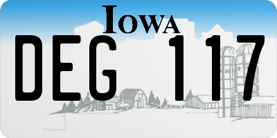 IA license plate DEG117