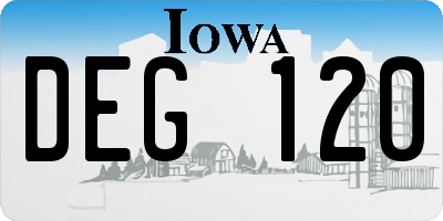 IA license plate DEG120