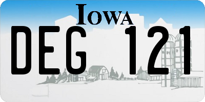 IA license plate DEG121