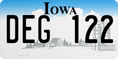 IA license plate DEG122