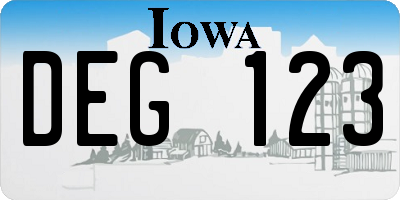 IA license plate DEG123