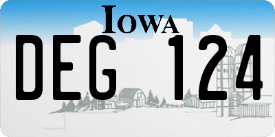 IA license plate DEG124