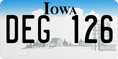 IA license plate DEG126