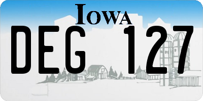 IA license plate DEG127
