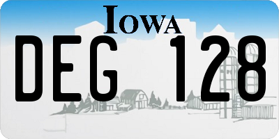 IA license plate DEG128