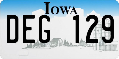IA license plate DEG129