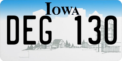 IA license plate DEG130