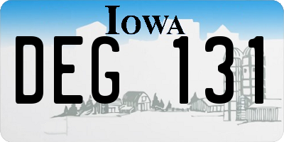 IA license plate DEG131