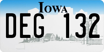 IA license plate DEG132