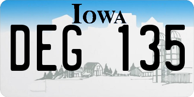 IA license plate DEG135